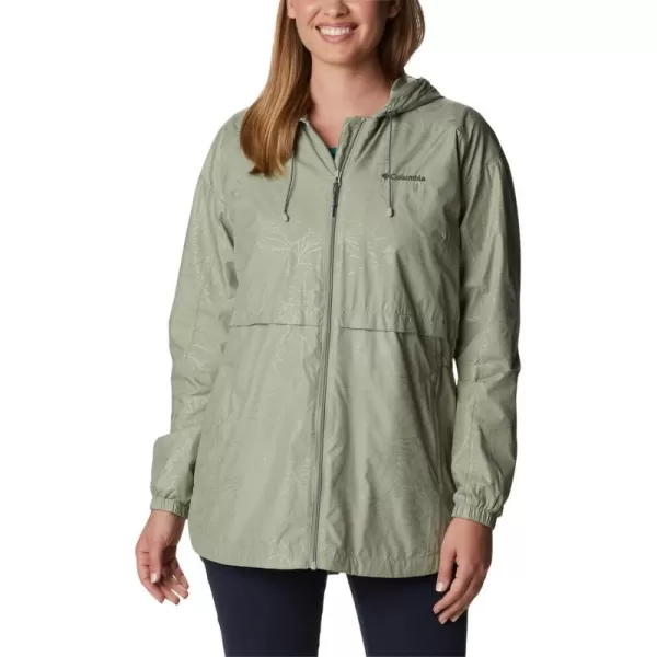 Columbia Womens Auroras Wake Iii JacketSafari Leafy Lines Emboss