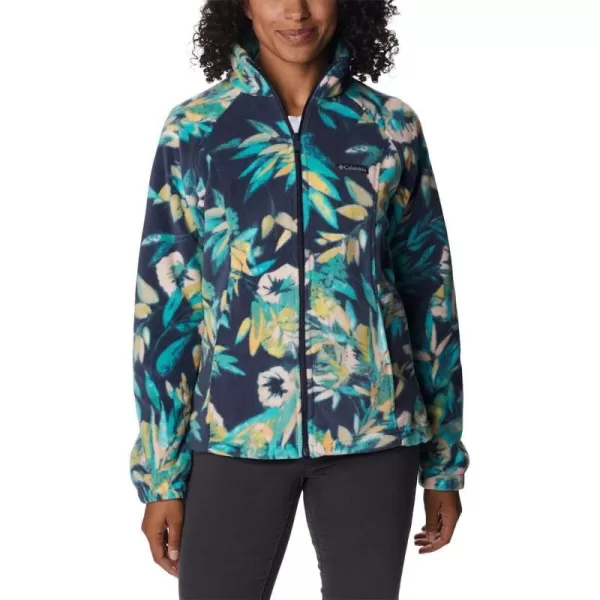 Columbia Womens Benton Springs Printed Full ZipBright AquaWisterian