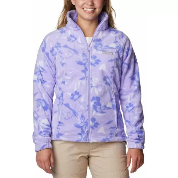 Columbia Womens Benton Springs Printed Full ZipFrosted PurplePop Flora Tonal