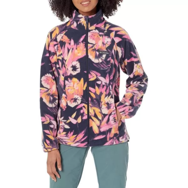 Columbia Womens Benton Springs Printed Full ZipWild GeraniumWisterian