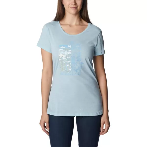 Columbia Womens Daisy Days Short Sleeve Graphic TeeSpring Blue HeatherFind Your Wild Graphic