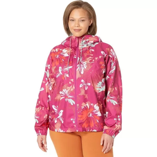 Columbia Womens Flash Challenger Novelty WindbreakerWild Fuchsia Daisy Party Print