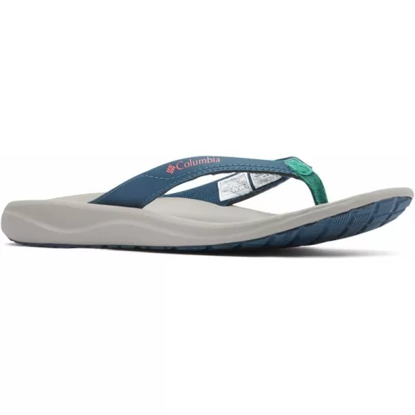 Columbia Womens Flip FlopPetrol BlueGlacier Green