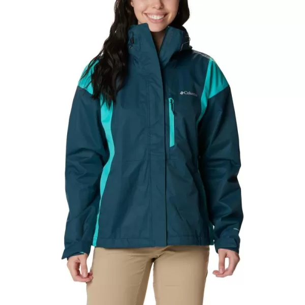 Columbia Womens Hikebound JacketNight Wave  Bright Aqua