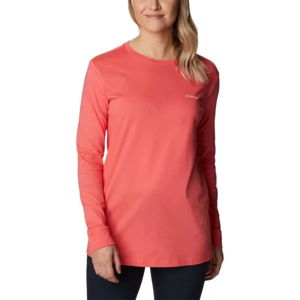 Columbia Womens North Cascades Back Graphic Long Sleeve TeeBlush PinkStamp Stencil