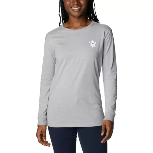 Columbia Womens North Cascades Back Graphic Long Sleeve TeeColumbia Grey HeatherAnyone amp Everyone