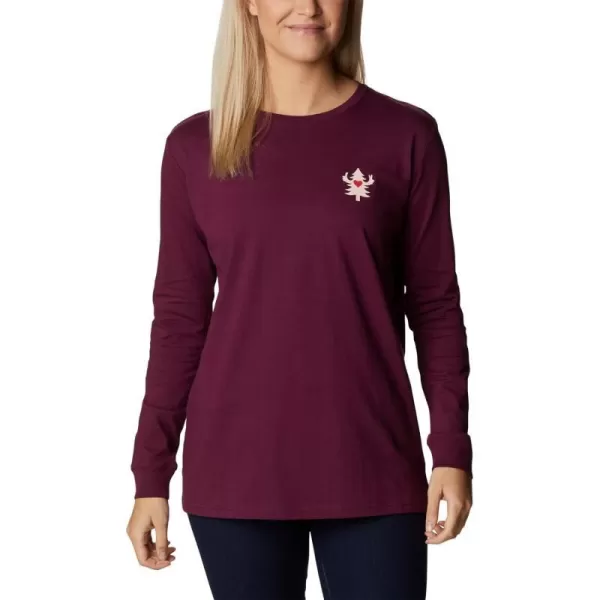 Columbia Womens North Cascades Back Graphic Long Sleeve TeeMarionberryAnyone  Everyone