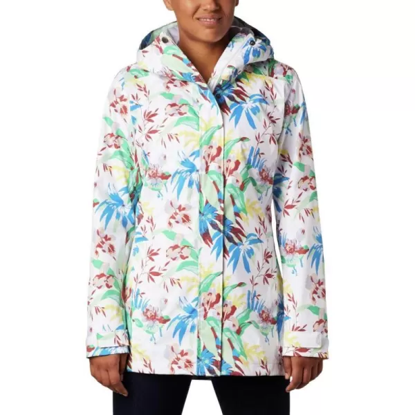 Columbia Womens Splash a Little Ii JacketDark Lime Magnolia Floral Print