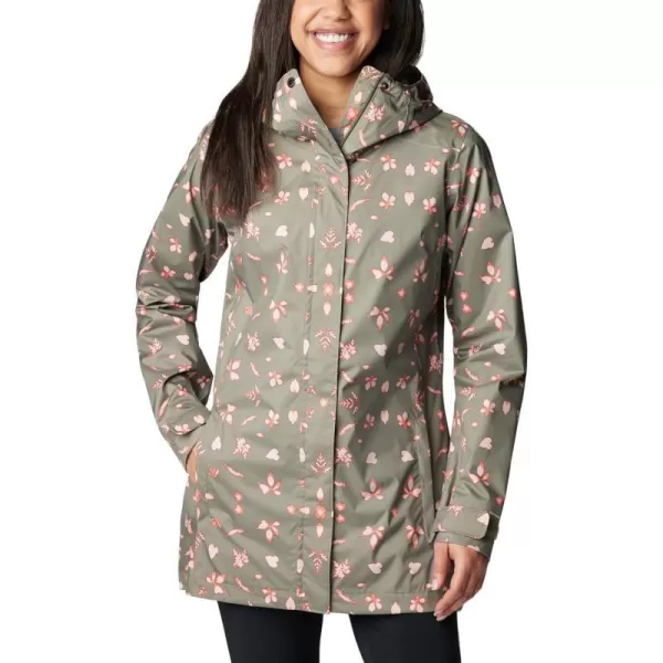 Columbia Womens Splash a Little Ii JacketStone Green Cyanofrond Print