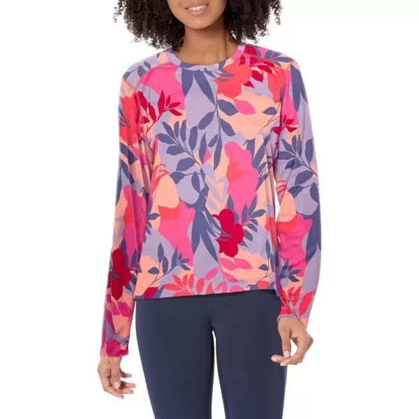 Columbia Womens Summerdry Long Sleeve Printed TeeWild GeraniumFloriated