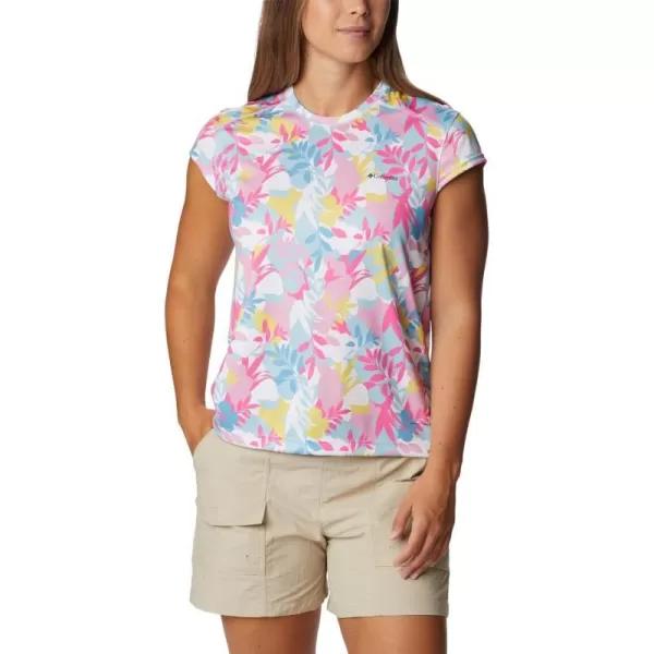 Columbia Womens Summerdry Short Sleeve Printed TeeWhiteFloriated