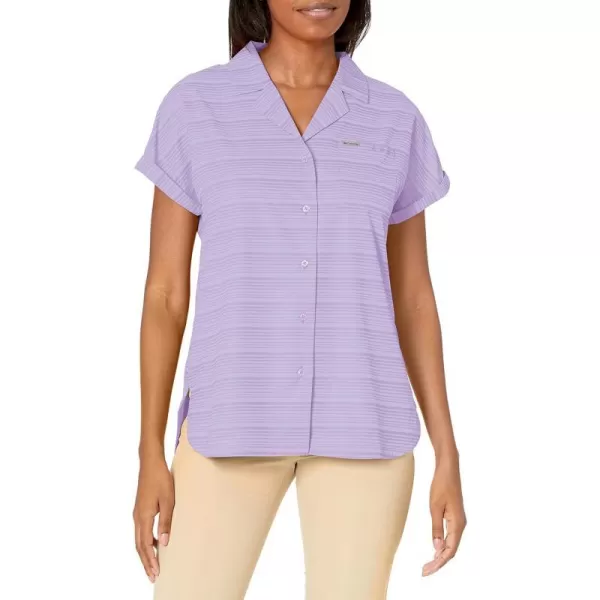 Columbia Womens Sun Drifter Woven Short SleeveSoft Violet Stripe