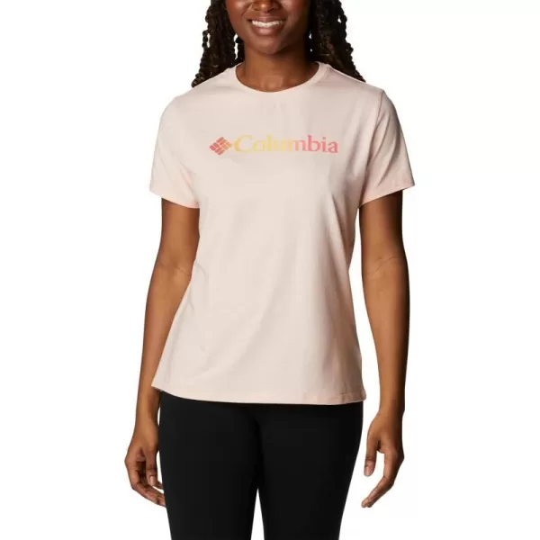 Columbia Womens Sun Trek Short Sleeve Graphic TeePeach Blossom HeatherCsc Gradient