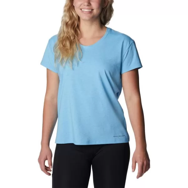 Columbia Womens Sun Trek Short Sleeve TeeVista Blue Heather