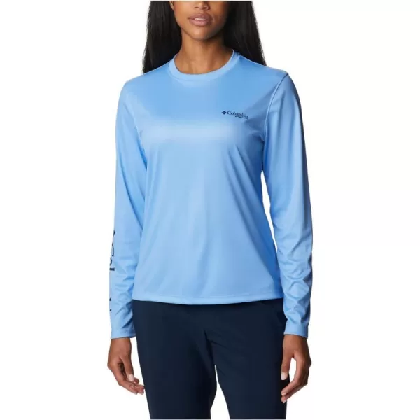 Columbia Womens Tidal Tee PFG Fish Star Long SleeveAgate BlueFish Star Tropamix