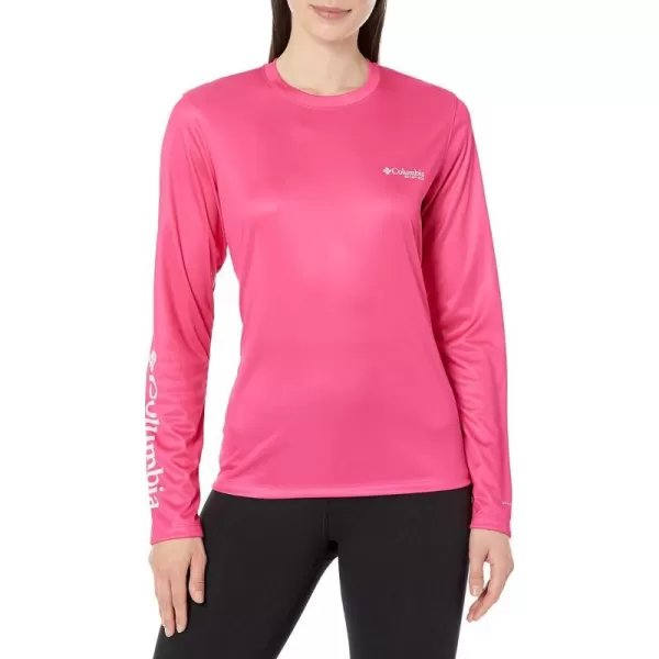 Columbia Womens Tidal Tee PFG Fish Star Long SleeveUltra PinkFish Star Tropamix