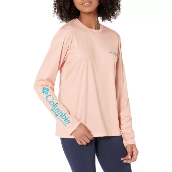 Columbia Womens Tidal Tee PFG Palapa Palms Long SleeveLight CoralPalapa Palms