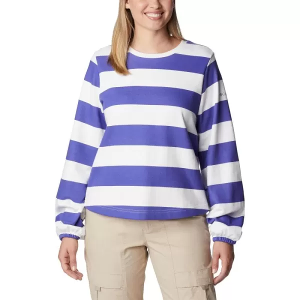 Columbia Womens Trek Seasonal Ft Graphic CrewPurple LotusRugby Stripe