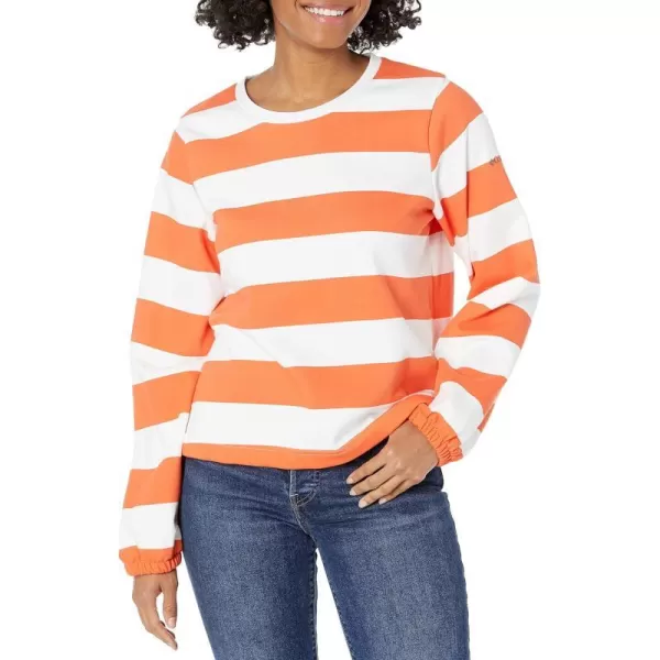 Columbia Womens Trek Seasonal Ft Graphic CrewSunset OrangeRugby Stripe