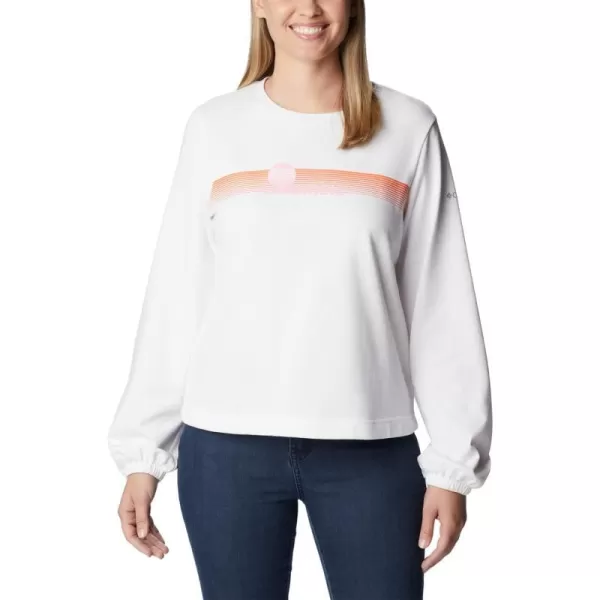 Columbia Womens Trek Seasonal Ft Graphic CrewWhiteInverted Band Graphic