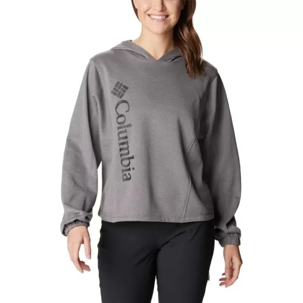 Columbia Womens Trek Seasonal Ft Hoodie City Grey HeatherBlack Logo LargeColumbia Womens Trek Seasonal Ft Hoodie City Grey HeatherBlack Logo Large