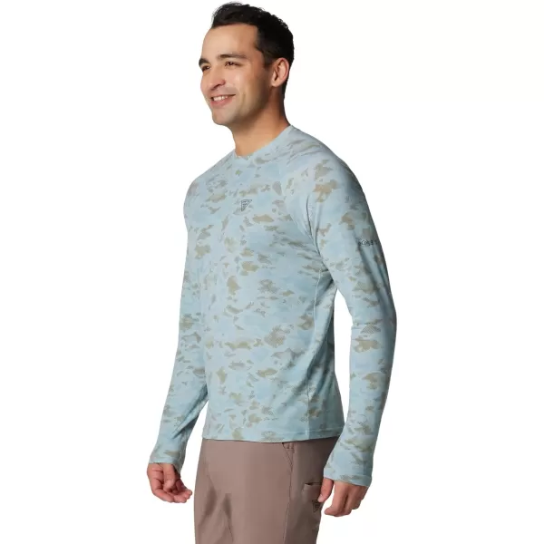 Columbia Mens PFG Uncharted Long SleeveCrushed Blue Uncharted Waters