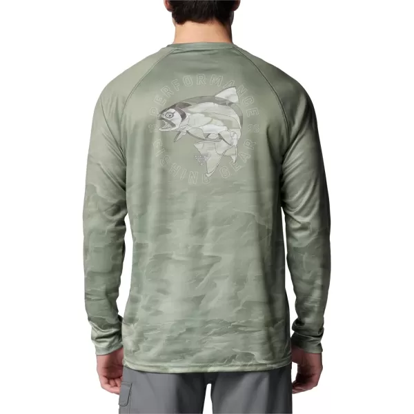 Columbia Mens Super Terminal Tackle PFG Fish Flow Long SleeveCypress UndulatingFish Flow Trout