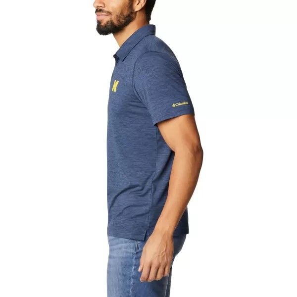 Columbia Mens Tech Trail PoloUm  Collegiate Navy