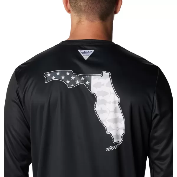 Columbia Mens Terminal Tackle PFG Statetriot Long SleeveBlackGraphite Fl