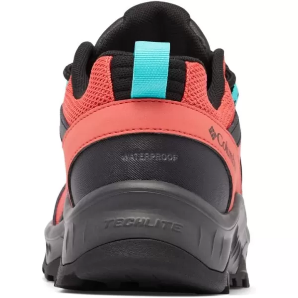 Columbia womens Trailstorm Ascend Waterproof Hiking ShoeRed Coral  Bright Aqua