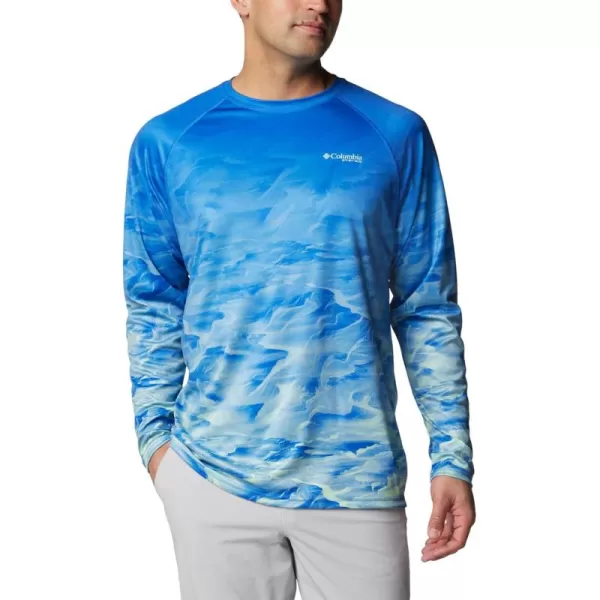 Columbia Mens Super Terminal Tackle PFG Fish Flow Long SleeveVivid Blue UndulatingFish Flow Sailfis