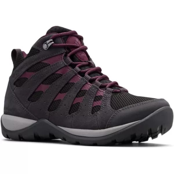 Columbia Womens Redmond V2 Mid Waterproof Hiking BootBlackBlack Cherry