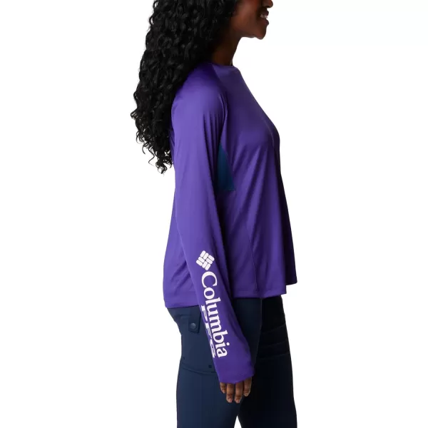 imageColumbia Womens Standard Tidal Tee Vent Long SleeveVivid PurpleWhite Logo