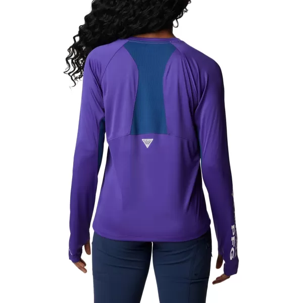 imageColumbia Womens Standard Tidal Tee Vent Long SleeveVivid PurpleWhite Logo