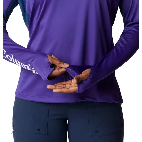 imageColumbia Womens Standard Tidal Tee Vent Long SleeveVivid PurpleWhite Logo