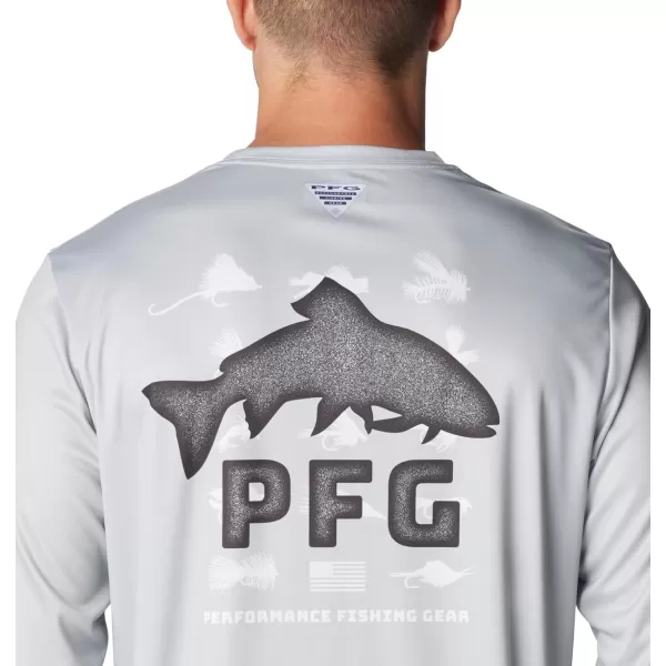 imageColumbia Mens Terminal Tackle PFG Bait Jumper Long SleeveCool GreyWhite Bait Jumper Fresh