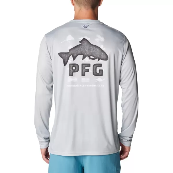 imageColumbia Mens Terminal Tackle PFG Bait Jumper Long SleeveCool GreyWhite Bait Jumper Fresh