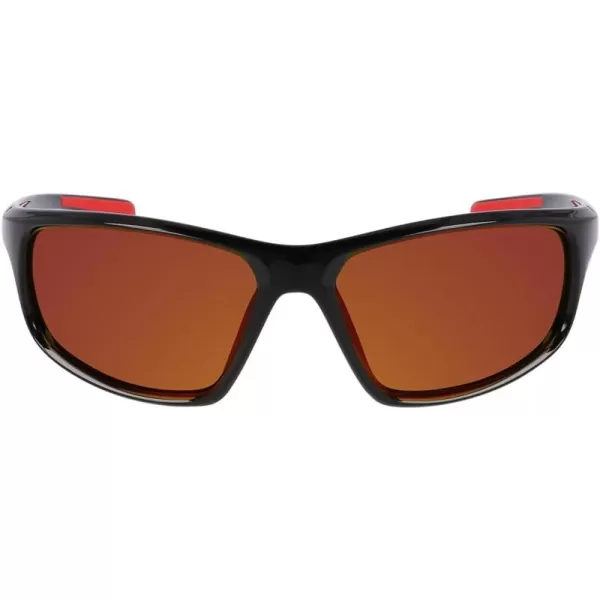 imageColumbia Mens Slick Creek Rectangular SunglassesShiny Black  RedOrange Revo