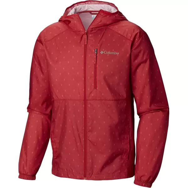 imageColumbia Mens Flash Forward Windbreaker PrintMountain Red Camp Fire Print