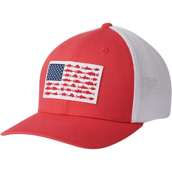 imageColumbia PFG Fish Flag Mesh Ball CapHighRed  White