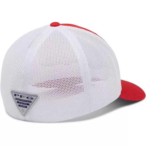 imageColumbia PFG Fish Flag Mesh Ball CapHighRed SparkWhiteUS Fish