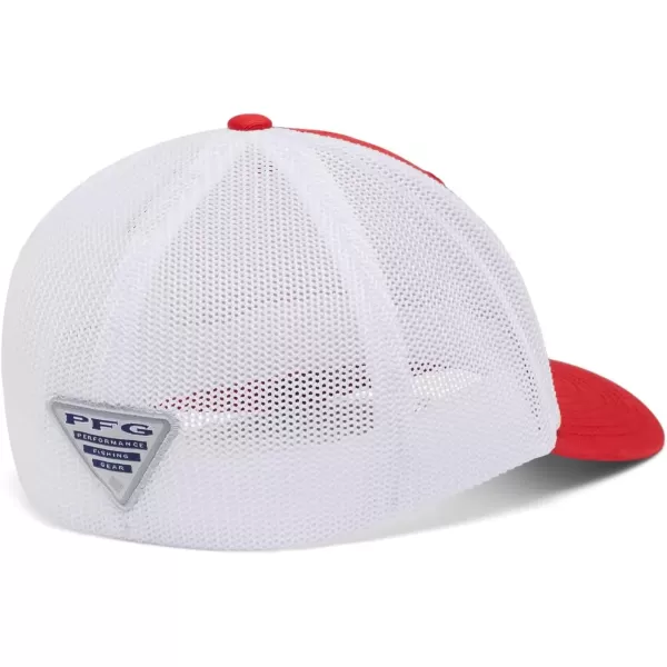 imageColumbia PFG Fish Flag Mesh Ball CapHighRed SparkWhiteUS Fish