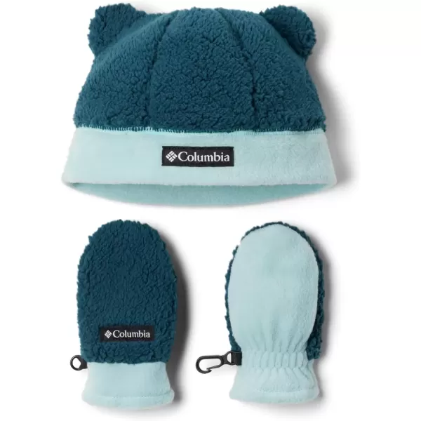 imageColumbia unisexbaby Toddler Rugged Ridge Beanie and MittenNight Wave  Aqua Haze