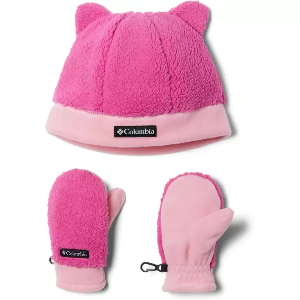 imageColumbia unisexbaby Toddler Rugged Ridge Beanie and MittenPink Ice  Pink Orchid