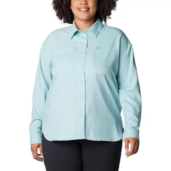 imageColumbia Womens Plus Size Silver Ridge Utility Long Sleeve ShirtAqua Haze