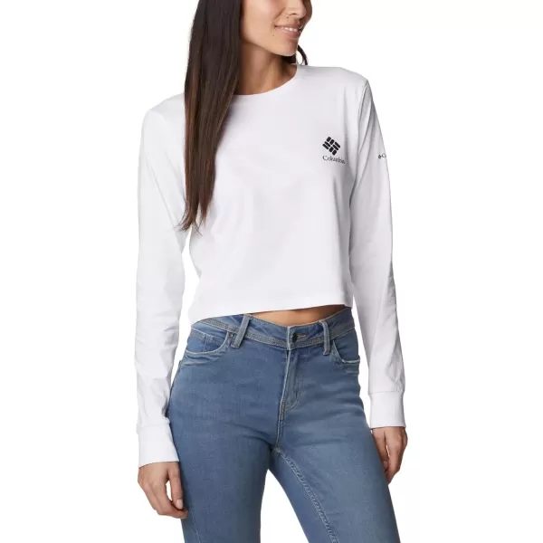 imageColumbia Womens Standard North Cascades Long Sleeve Cropped TeeWhiteCsc Stacked Mini Graphic