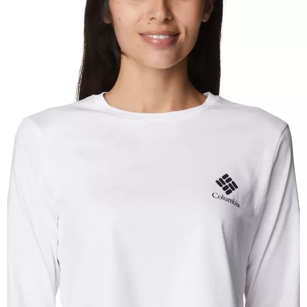 imageColumbia Womens Standard North Cascades Long Sleeve Cropped TeeWhiteCsc Stacked Mini Graphic