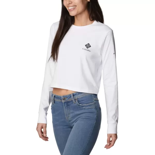 imageColumbia Womens Standard North Cascades Long Sleeve Cropped TeeWhiteCsc Stacked Mini Graphic