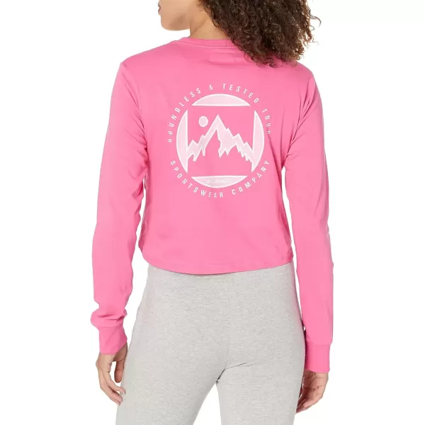 imageColumbia Womens Standard North Cascades Long Sleeve Cropped TeeWild GeraniumBoundless Graphic