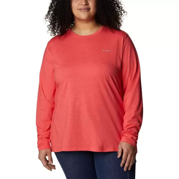 imageColumbia Womens Sun Trek Ls TeeRed Hibiscus Heather